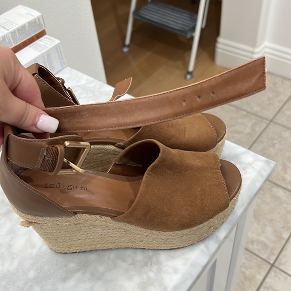 Brown Ankle Strap Wedges - Picture 5 of 11